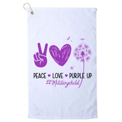 Peace Love Purple Up Military Child Golf Towel