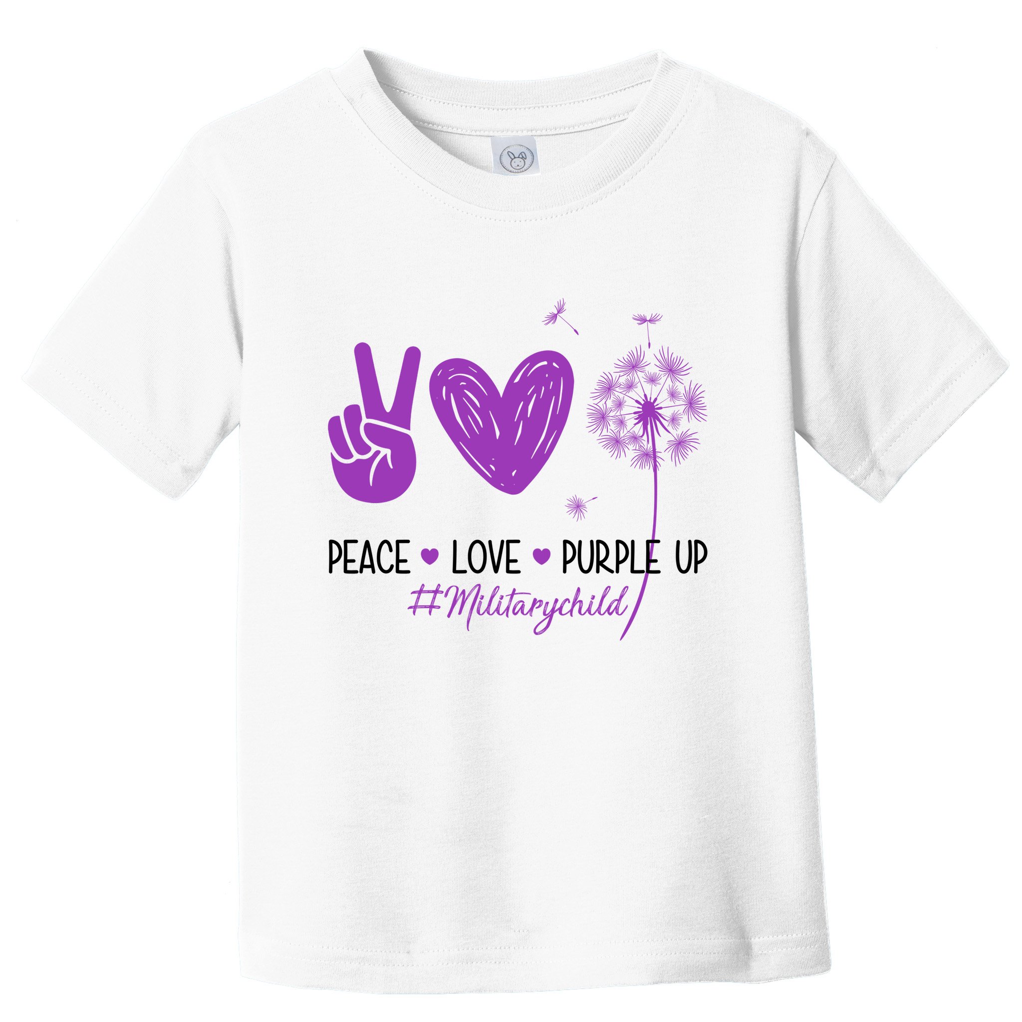Peace Love Purple Up Military Child Toddler T-Shirt