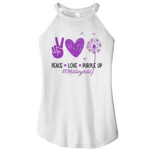 Peace Love Purple Up Military Child Women's Perfect Tri Rocker Tank