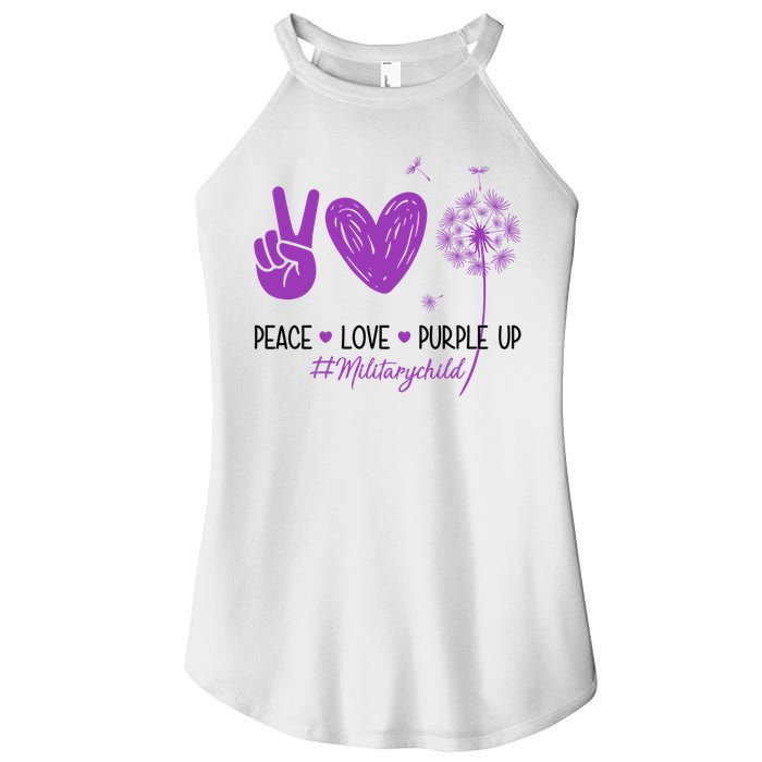 Peace Love Purple Up Military Child Women's Perfect Tri Rocker Tank