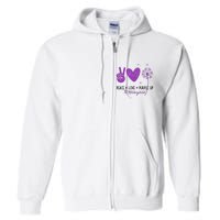 Peace Love Purple Up Military Child Full Zip Hoodie