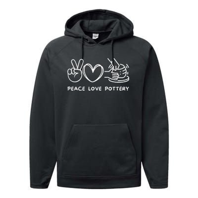 Peace Love Pottery Pottery Lover Ceramics Artist Performance Fleece Hoodie