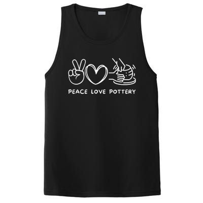 Peace Love Pottery Pottery Lover Ceramics Artist PosiCharge Competitor Tank