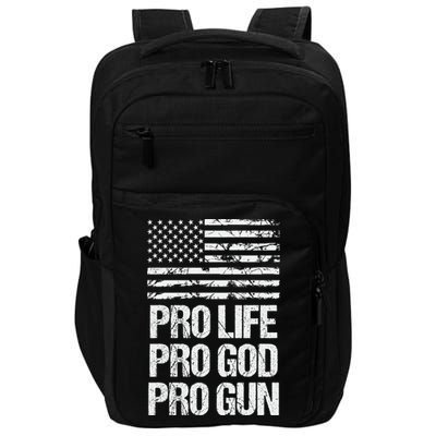 Pro Life Pro God Pro Gun Christian Conservative Impact Tech Backpack