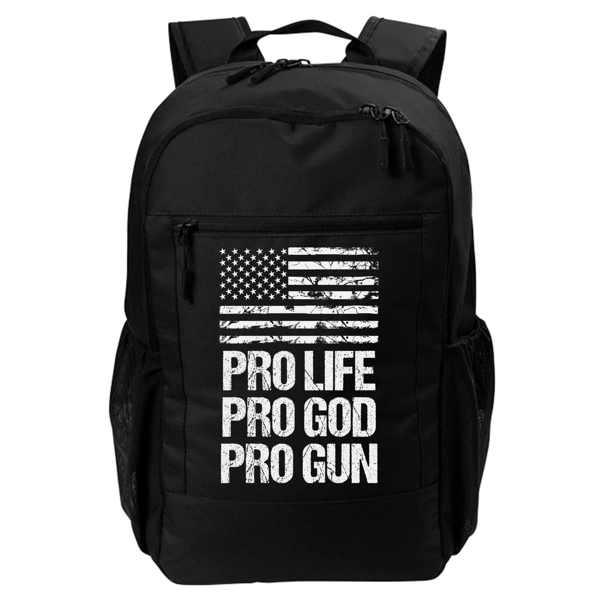 Pro Life Pro God Pro Gun Christian Conservative Backpack