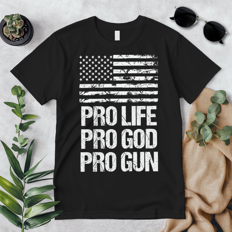 Pro Life Pro God Pro Gun Christian Conservative Premium T-Shirt