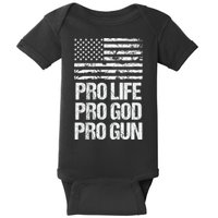 Pro Life Pro God Pro Gun Christian Conservative Baby Bodysuit