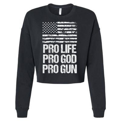 Pro Life Pro God Pro Gun Christian Conservative Cropped Pullover Crew