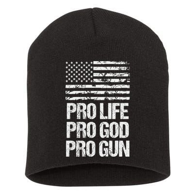 Pro Life Pro God Pro Gun Christian Conservative Short Acrylic Beanie