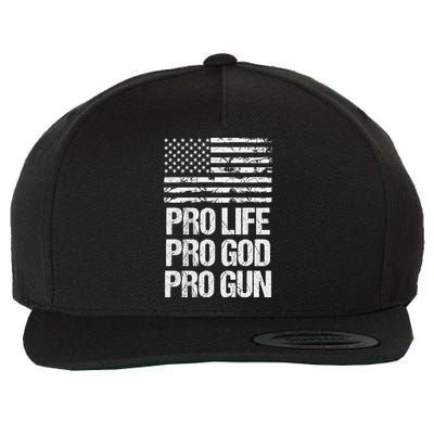 Pro Life Pro God Pro Gun Christian Conservative Wool Snapback Cap