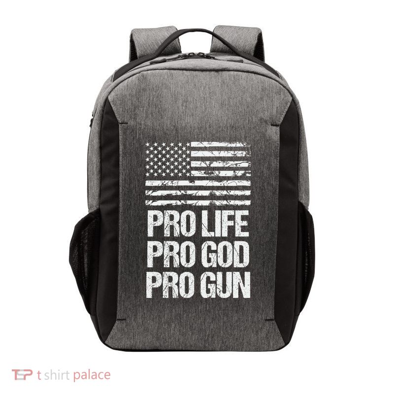 Pro Life Pro God Pro Gun Christian Conservative Vector Backpack