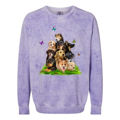 Puppy Lover Puppy Pile Cute Puppy Dog Lover Dog Colorblast Crewneck Sweatshirt