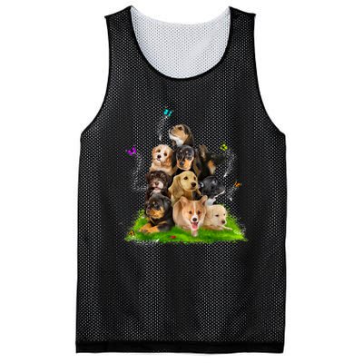 Puppy Lover Puppy Pile Cute Puppy Dog Lover Dog Mesh Reversible Basketball Jersey Tank