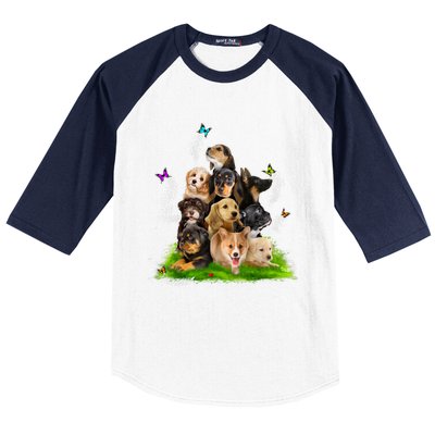 Puppy Lover Puppy Pile Cute Puppy Dog Lover Dog Baseball Sleeve Shirt