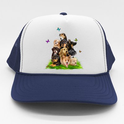 Puppy Lover Puppy Pile Cute Puppy Dog Lover Dog Trucker Hat