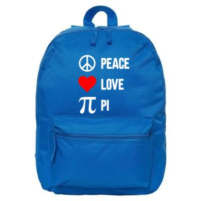 Peace Love Pi 3 14 Happy Pi Day Math Lover Pi Day March 14th Gift 16 in Basic Backpack