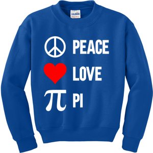 Peace Love Pi 3 14 Happy Pi Day Math Lover Pi Day March 14th Gift Kids Sweatshirt