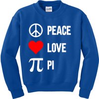 Peace Love Pi 3 14 Happy Pi Day Math Lover Pi Day March 14th Gift Kids Sweatshirt