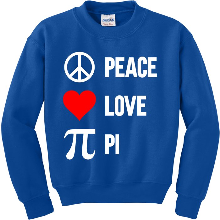 Peace Love Pi 3 14 Happy Pi Day Math Lover Pi Day March 14th Gift Kids Sweatshirt