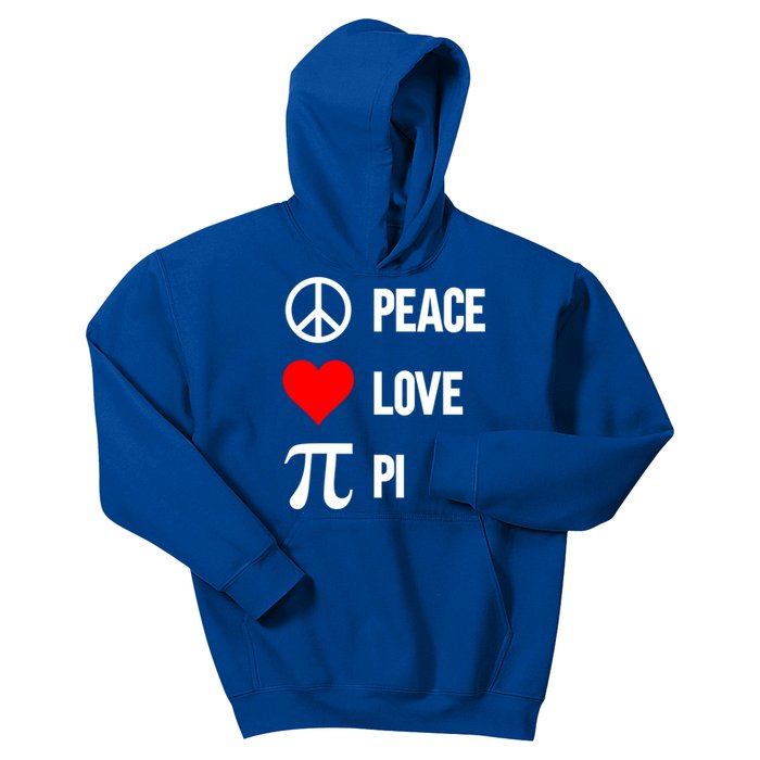 Peace Love Pi 3 14 Happy Pi Day Math Lover Pi Day March 14th Gift Kids Hoodie