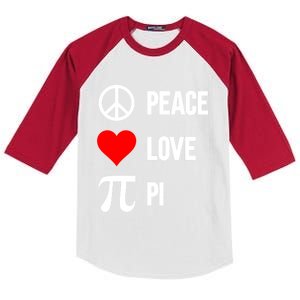 Peace Love Pi 3 14 Happy Pi Day Math Lover Pi Day March 14th Gift Kids Colorblock Raglan Jersey