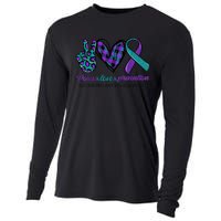 Peace Love Prevention Suicide Prevention Awareness Cooling Performance Long Sleeve Crew