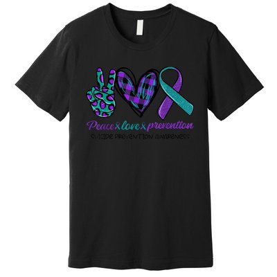 Peace Love Prevention Suicide Prevention Awareness Premium T-Shirt