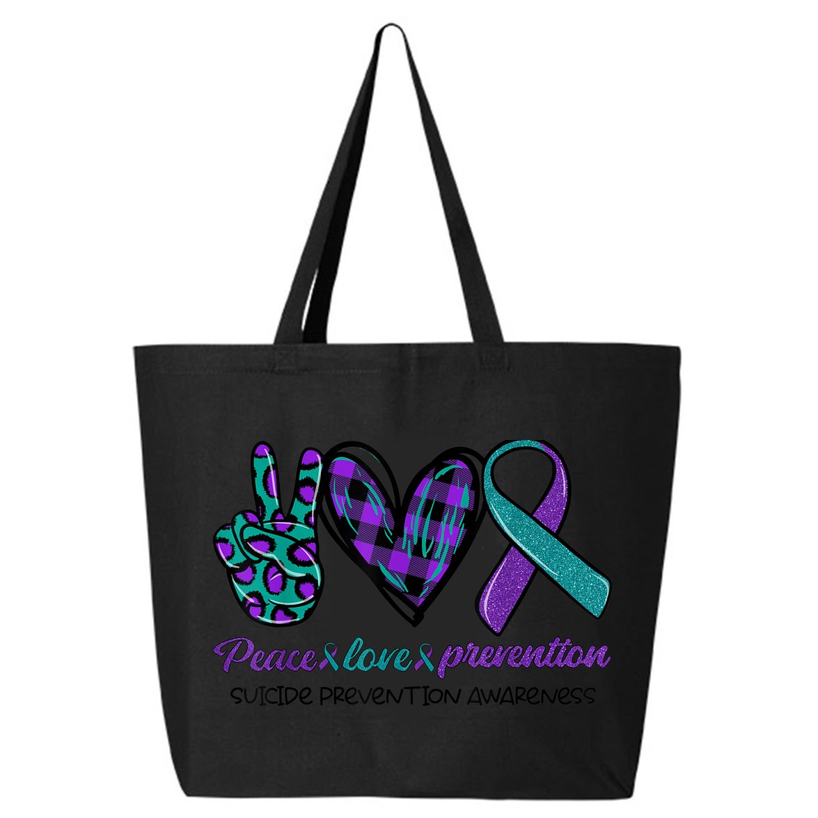 Peace Love Prevention Suicide Prevention Awareness 25L Jumbo Tote