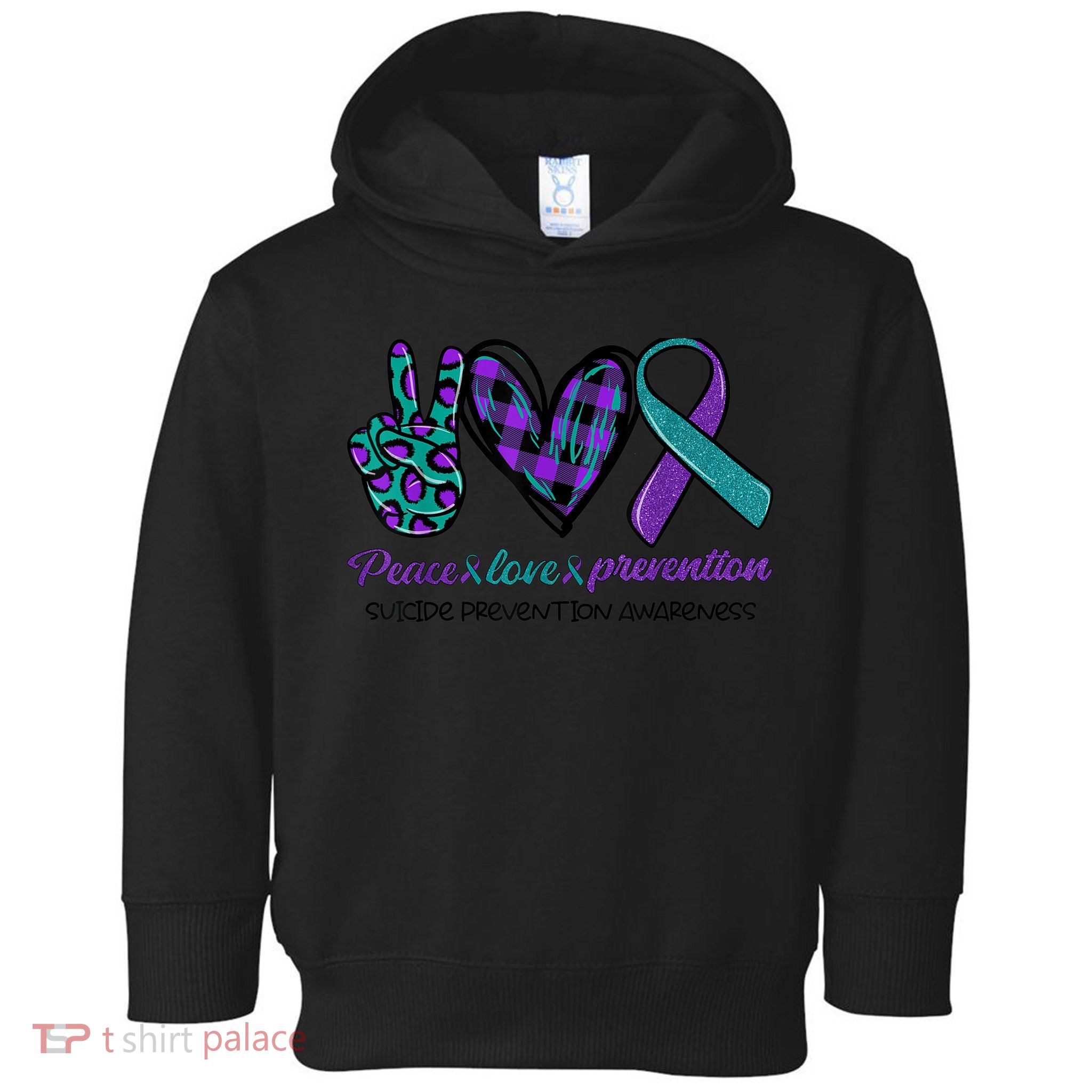 Peace Love Prevention Suicide Prevention Awareness Toddler Hoodie