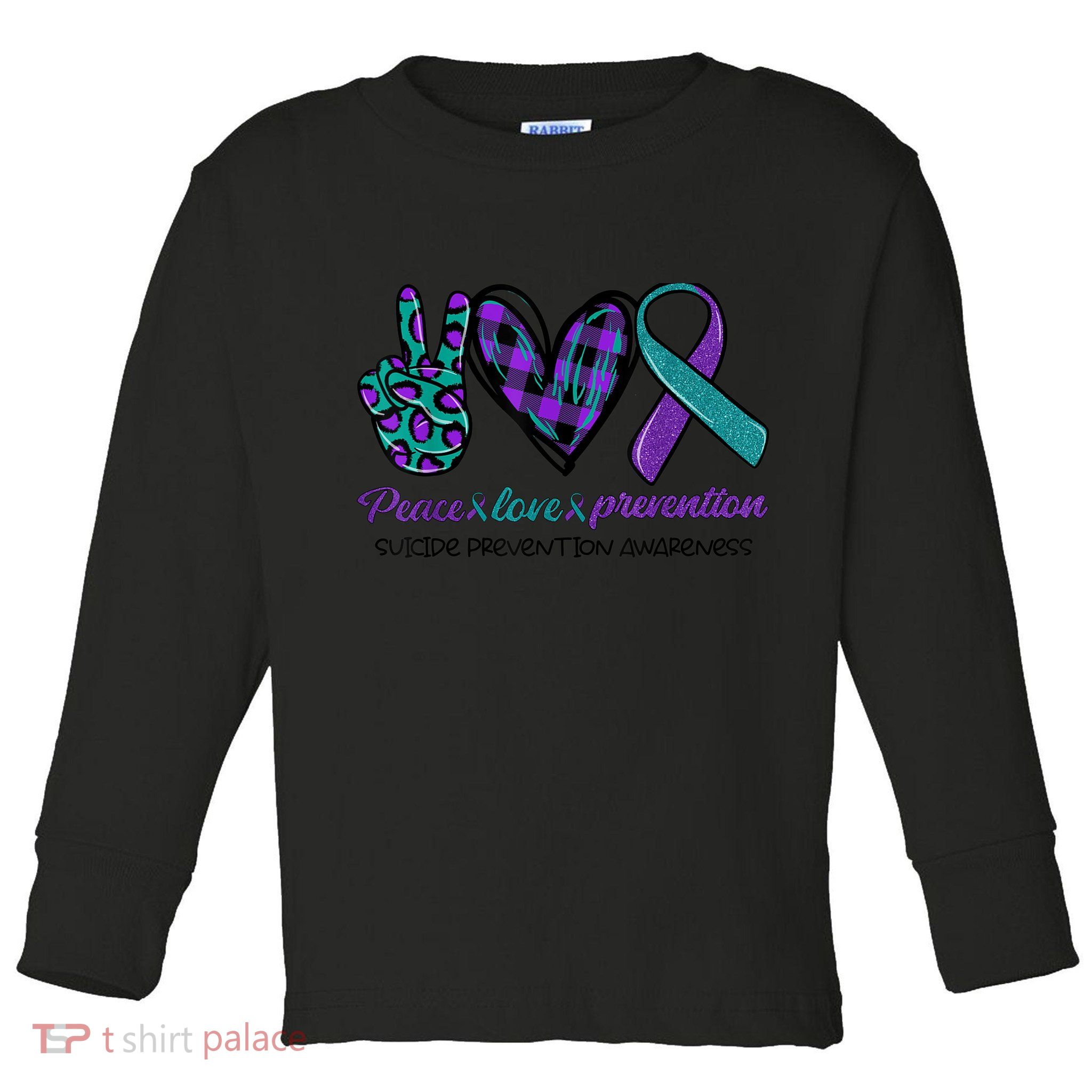 Peace Love Prevention Suicide Prevention Awareness Toddler Long Sleeve Shirt