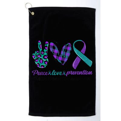 Peace Love Prevention Suicide Prevention Awareness Golf Towel