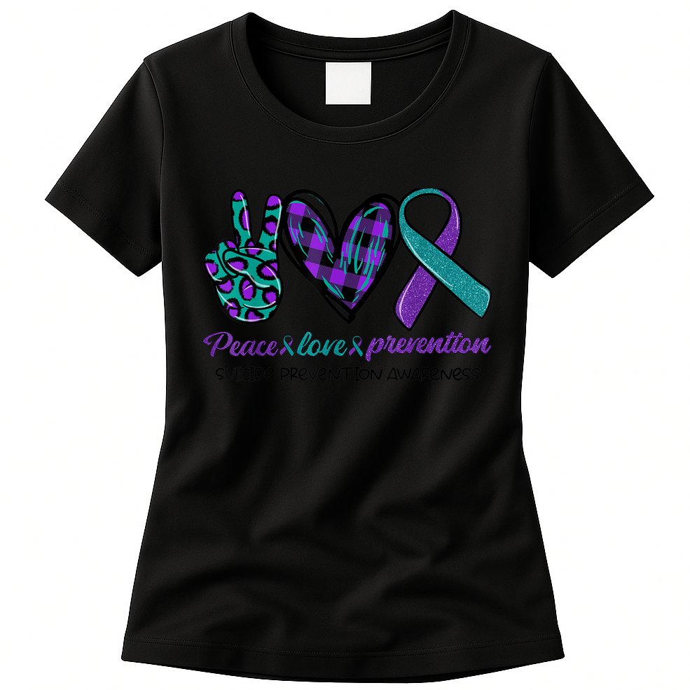 Peace Love Prevention Suicide Prevention Awareness Womens T-Shirt