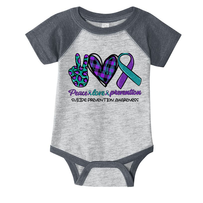 Peace Love Prevention Suicide Prevention Awareness Infant Baby Jersey Bodysuit