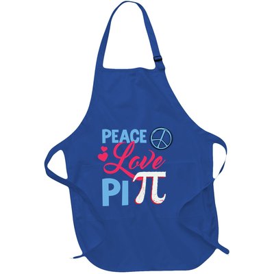 Peace Love Pi Happy Pi Day Funny Pi Day Math Geek Great Gift Full-Length Apron With Pockets