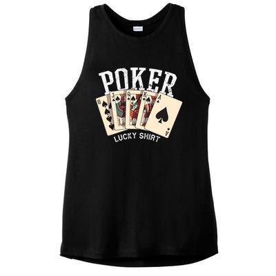 Poker Lucky Poker Player Gambling Funny Poker Ladies PosiCharge Tri-Blend Wicking Tank