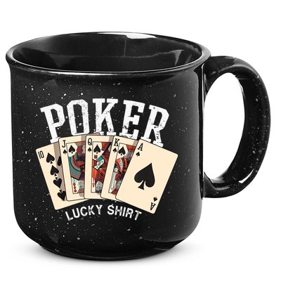 Poker Lucky Poker Player Gambling Funny Poker 15oz Campfire Ceramic Mug