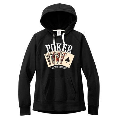 Poker Lucky Poker Player Gambling Funny Poker Women's Fleece Hoodie