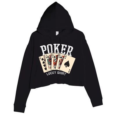 Poker Lucky Poker Player Gambling Funny Poker Crop Fleece Hoodie