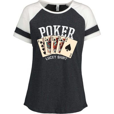 Poker Lucky Poker Player Gambling Funny Poker Enza Ladies Jersey Colorblock Tee