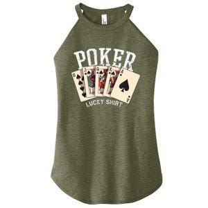 Poker Lucky Poker Player Gambling Funny Poker Women's Perfect Tri Rocker Tank