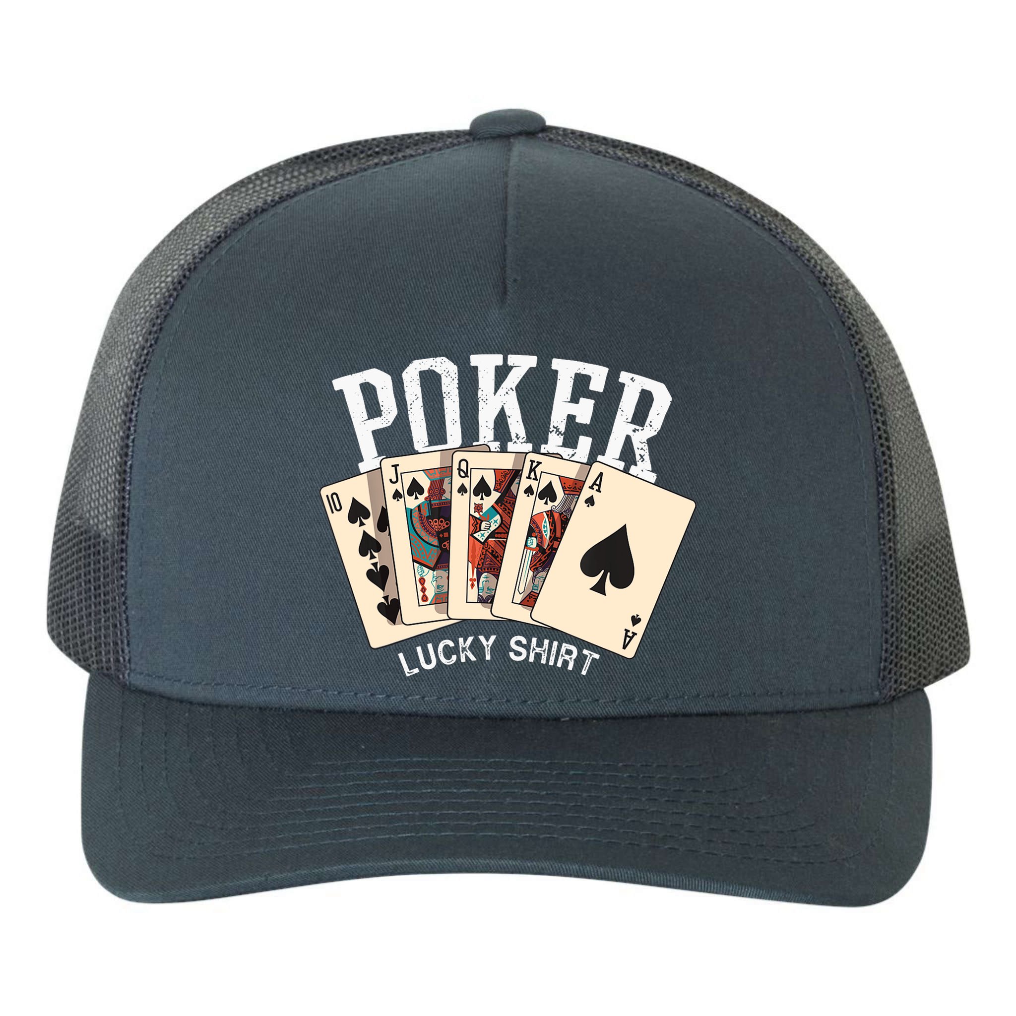 Poker Lucky Poker Player Gambling Funny Poker Yupoong Adult 5-Panel Trucker Hat