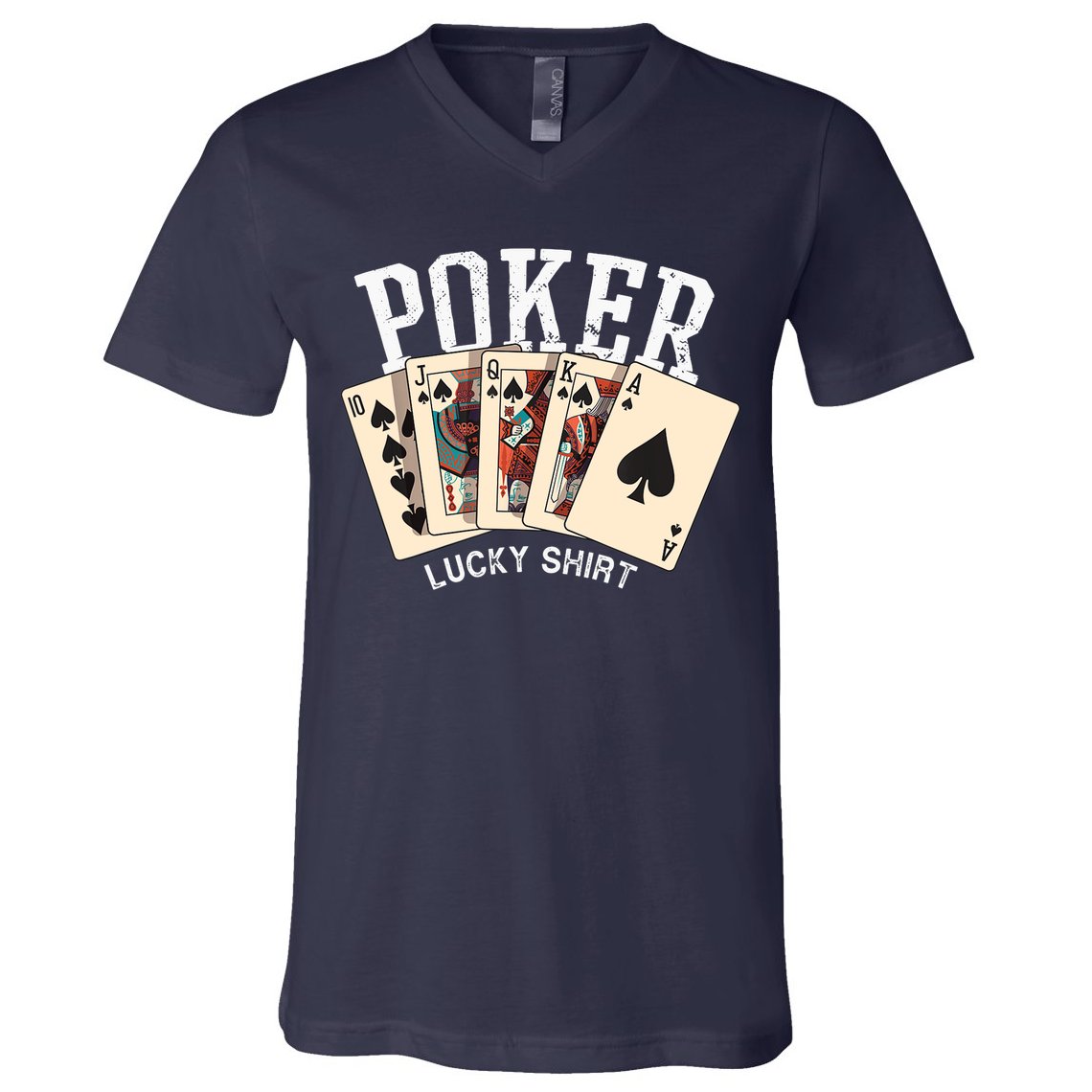 Poker Lucky Poker Player Gambling Funny Poker V-Neck T-Shirt