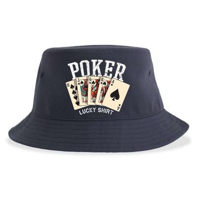 Poker Lucky Poker Player Gambling Funny Poker Sustainable Bucket Hat
