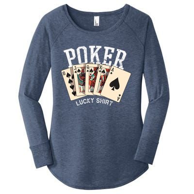 Poker Lucky Poker Player Gambling Funny Poker Women's Perfect Tri Tunic Long Sleeve Shirt