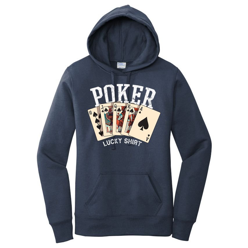 Poker Lucky Poker Player Gambling Funny Poker Women's Pullover Hoodie