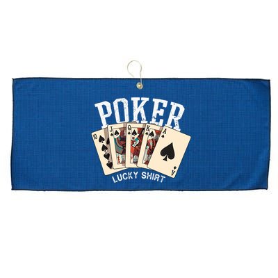 Poker Lucky Poker Player Gambling Funny Poker Large Microfiber Waffle Golf Towel