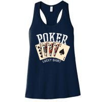 Poker Lucky Poker Player Gambling Funny Poker Women's Racerback Tank