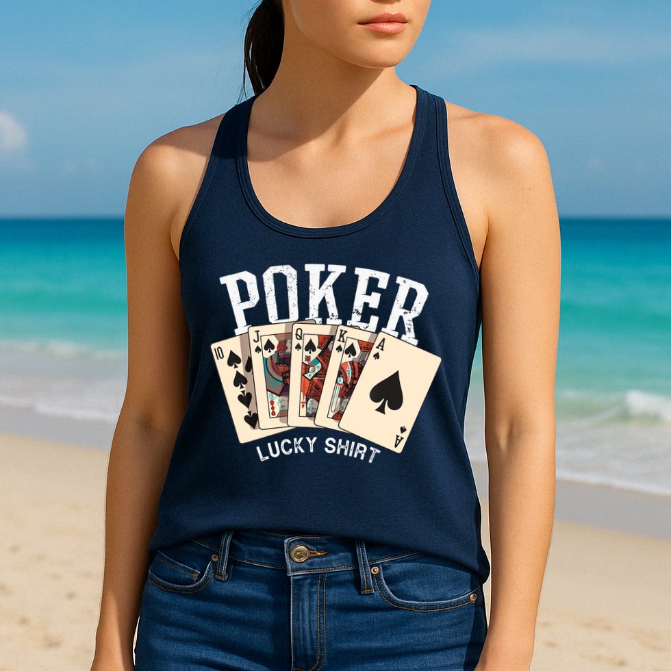 Poker Lucky Poker Player Gambling Funny Poker Womens Tank Top