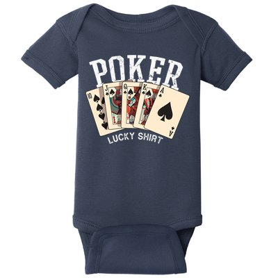 Poker Lucky Poker Player Gambling Funny Poker Baby Bodysuit