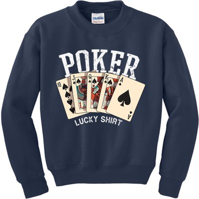 Poker Lucky Poker Player Gambling Funny Poker Kids Sweatshirt